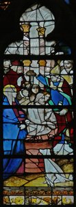 Fenster w125, St. Maximin tauft; (das Fenster enthält das selten verwendete venezianische Glas)