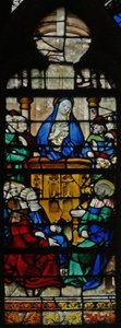 Fenster w125, Szene aus dem Leben der St. Maria Magdalena - die Heilige predigt
