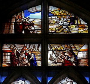 Fenster w128, Szenen aus der Geschichte von Moses