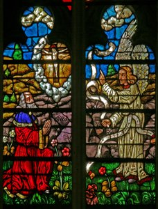 Fenster w136, Szenen aus der Geschichte von Daniel: eine Vision der Kreuzigung von French School