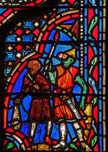 Fenster w14 Davids Stein trifft Goliath I Sam XVII 41-49