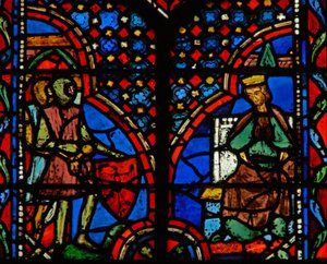 Fenster w14 Saul erfährt, dass David nach Gat geflohen ist I Sam XXVII 4 von French School