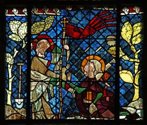 Fenster w14, eine Auferstehungsszene darstellend: Noli Me Tangere