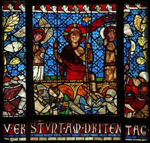 Fenster w14, die Auferstehung darstellend von French School
