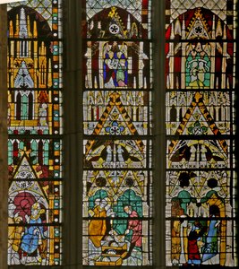 Fenster w17 mit Szenen aus dem Leben des Heiligen Stephanus und der Geschichte seiner Reliquien
