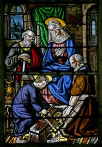 Fenster w1, Jesus als Zimmermann von French School