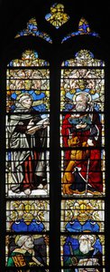 Fenster w1 zeigt St. Thibault und St. Jerome von French School