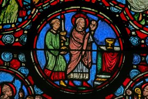 Fenster w1, Szene aus dem Leben des hl. Martin: Messe feiern von French School