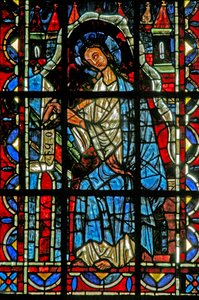 Fenster w202, den heiligen Johannes das Evangelium schreibend darstellend von French School