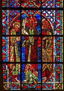Fenster w204, St. Peter erhält die Schlüssel von Christus in Anwesenheit von St. Paul darstellend