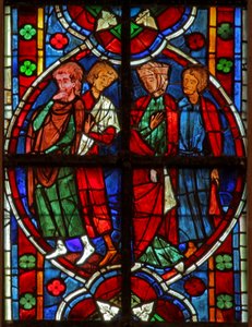 Fenster w209 zeigt eine Gruppe von 3 Männern und einer Frau von French School