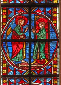 Fenster w210 zeigt St. Jakobus und der Magier Hermogenes Lehrling Philetus