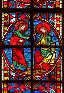 Fenster w210 zeigt St. Jakobus mit Christus