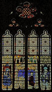 Fenster w210, das das königliche Fenster mit der Jungfrau Maria, Karl VI. und St. Denis darstellt von French School