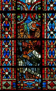 Fenster w211, die Geburt der heiligen Helena darstellend: ein Arzt anwesend?