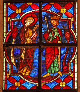 Fenster w212, Darstellung von Johannes dem Täufer vor Herodes