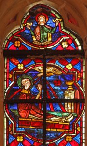Fenster w212, Darstellung des Todes und der Himmelfahrt von Johannes