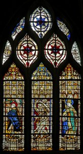 Fenster w214, St. Clemens (R) und der Tod des St. Thomas Becket von French School