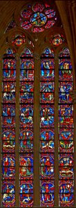 Fenster w214, Darstellung von Szenen aus dem Leben von St. Eustache