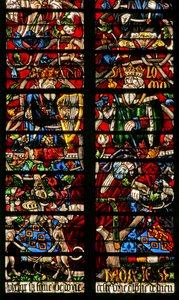 Fenster w230 zeigt den Jessebaum: Jesse und der Baumstamm von French School