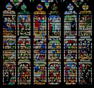 Fenster w232 zeigt Szenen aus der Geschichte von Daniel