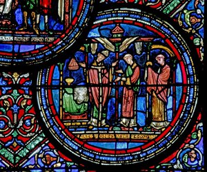 Fenster w23, Darstellung des Heiligen Thomas Becket, der die Messe feiert