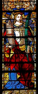 Fenster w2 zeigt St. Barbara