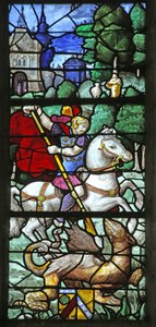 Fenster w2 mit Darstellung von St. Georg von French School