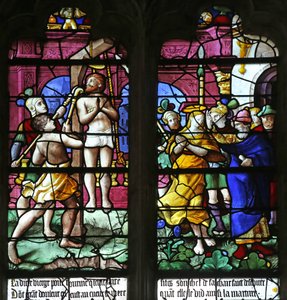 Fenster w2 mit Darstellung des Todes von St. Caprais von French School
