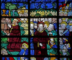 Fenster w31, Darstellung von Passionsszenen: Gethsemane und die Auferstehung