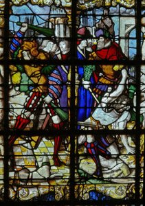 Fenster w37 mit Szenen aus dem Leben der St. Barbara von French School