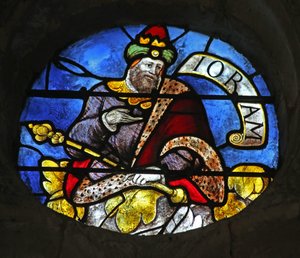 Fenster w3 mit Darstellung von König Joram am Jessebaum von French School
