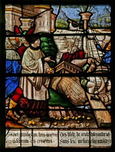 Fenster w3 mit St. Nikolaus: beschafft Weizen für die Bürger von Alexandria