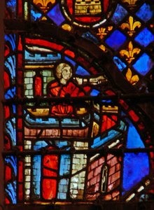 Das Blasen einer Trompete (der Schofar?) von French School