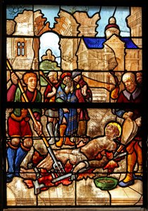 Fenster w46 mit dem Martyrium des heiligen Laurentius