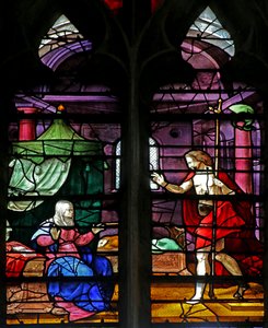 Fenster w4 mit Darstellung von Christus erscheint seiner Mutter