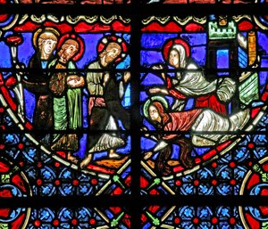 Martha und Maria mit Christus von French School