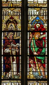 Fenster w4 mit Darstellung des Heiligen Antonius und des Heiligen Christophorus