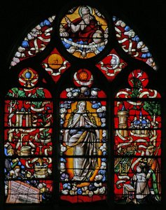 Fenster w4 mit der Unbefleckten Empfängnis oder der Litanei von Loreto
