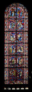 Fenster Nr. 5-R, Darstellung der Geschichten von Lot und Abraham