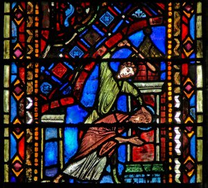 Fenster w53, Darstellung der Geißelung (Tod?) von St. Johannes der Täufer von French School
