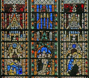 Fenster w5 mit Szenen aus dem Leben von Johannes dem Täufer