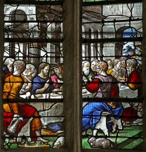 Fenster w5 mit Darstellung des Letzten Abendmahls
