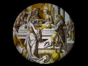 Fenster w67 Darstellung von Salome mit dem Kopf des Täufers von French School