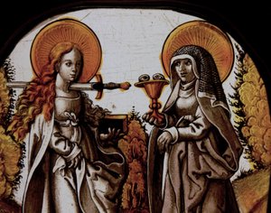 Fenster w68 Darstellung von St. Lucia und St. Odilia von French School