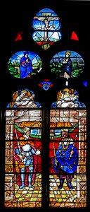 Fenster w6 zeigt Karl den Großen und St. Ludwig