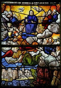 Fenster w7, Szene aus dem Buch der Offenbarung des Johannes: Der Thron im Himmel: Die vier heiligen Tiere von French School