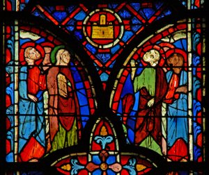 Heilige Frauen und eine Gruppe von Aposteln von French School