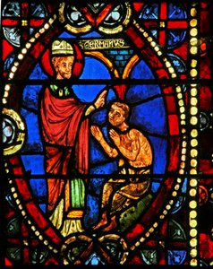 Fenster w8, St. Germain und der Sohn von Elaphius von French School