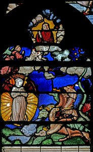 Fenster w9 mit einer Szene aus dem Buch der Offenbarung des Johannes